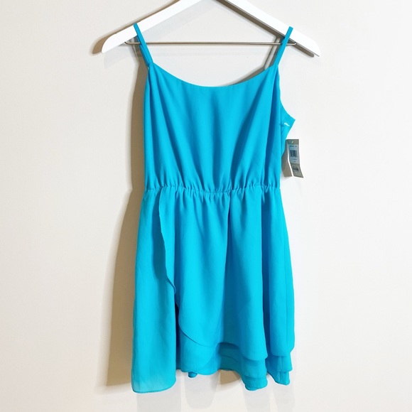 NWT BCBGeneration Turquoise Blue Wrap Caged Dress - Picture 1 of 3